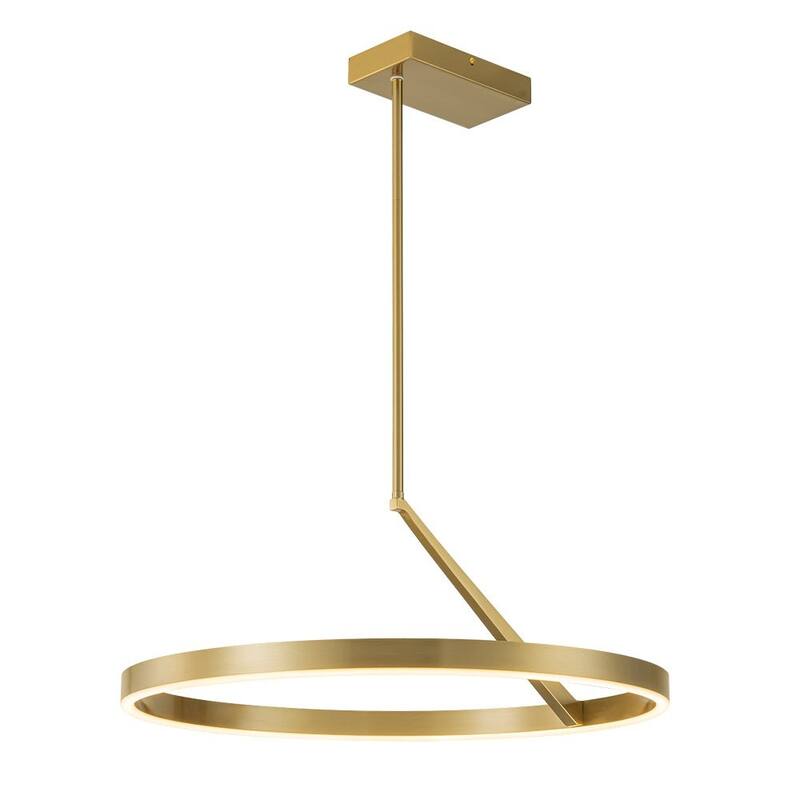 Circle 3000K Dimmable LED Pendant Light - Brass