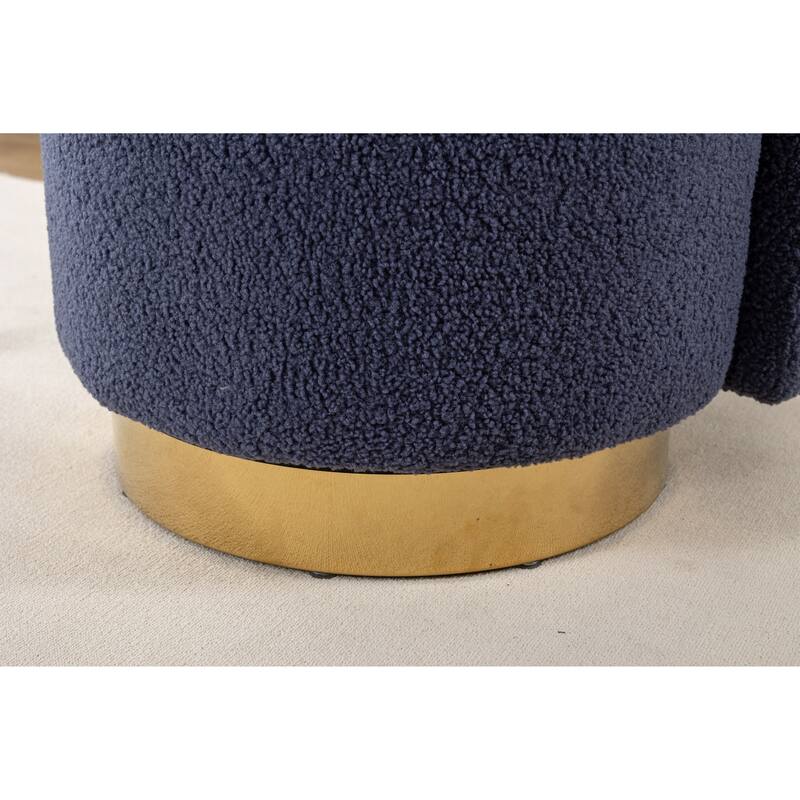 Upholstered Vanity Stool Accent Barrel Chair With Throw Pillow For