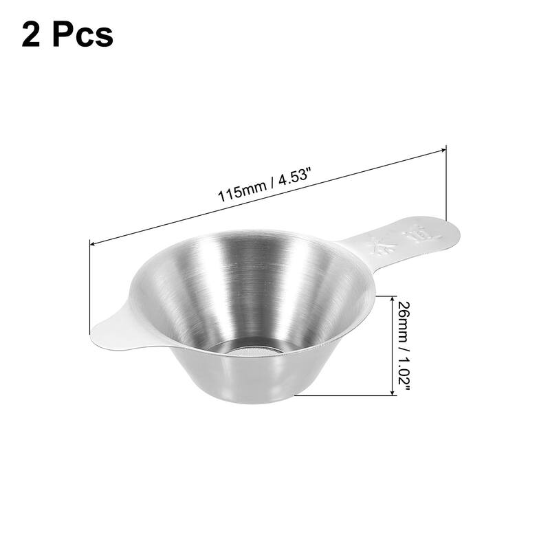 2 Pcs Tea Infuser Filter with Handle, Matte/Polished Loose Tea Steeper