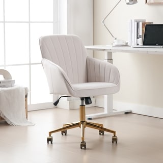 Velvet Home Adjustable Swivel Office Leisure Desk Chair with Metal Base - Bed Bath & Beyond - 40434787