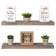 preview thumbnail 16 of 19, Rustic Wooden Floating Wall Shelves (Set of 2)