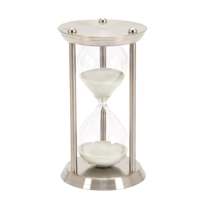 Metal Hourglass Sand Timer - Silver - Roche River Decor - Silver