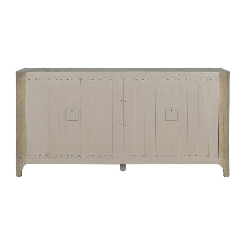 Classic Home Alpine 4-Door Concrete and Wood Sideboard Buffet