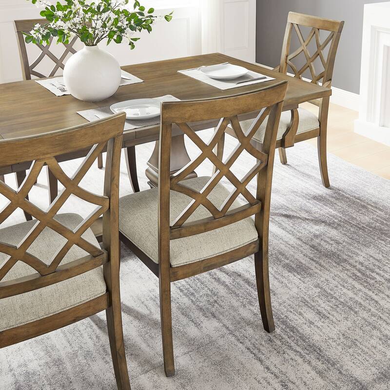 2-Pack Wooden Frame Dining Chairs, Comfortable Polyester Upholstery, Mid-Century Retro Style