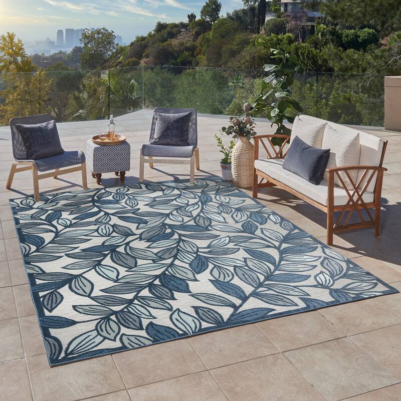 Gertmenian Kalari Modern Bold Multicolored High-Low UV Protected Polypropylene Woven Indoor/ Outdoor Area Rug Collection