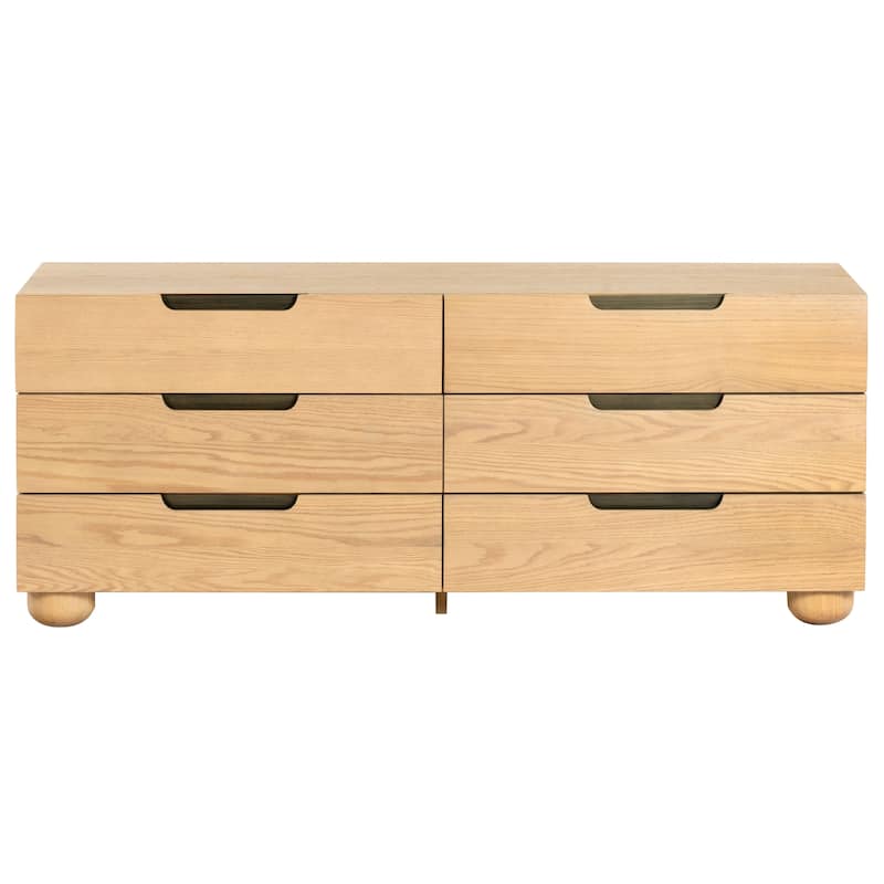 SAFAVIEH Couture Beethoven Wood 6 Drawer Dresser - Natural