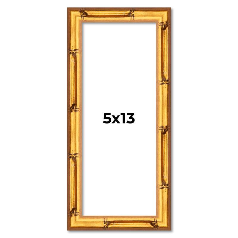 5x13 Frame Gold Bamboo Picture Frame Modern Photo Frame Includes UV Acrylic Shatter Guard Front Acid Free Foam Backing Board
