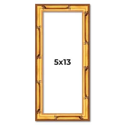 5x13 Frame Gold Bamboo Picture Frame Modern Photo Frame Includes UV Acrylic Shatter Guard Front Acid Free Foam Backing Board