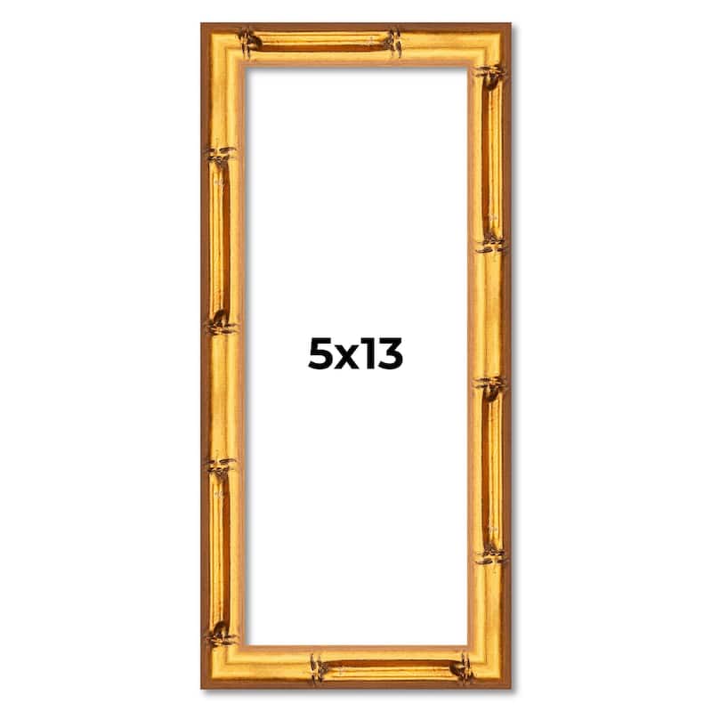 5x13 Frame Gold Bamboo Solid Wood Picture Frame | 1 Inch Moulding