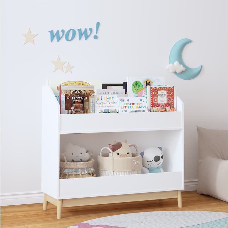 Toddler Book Display Shelf with Storage