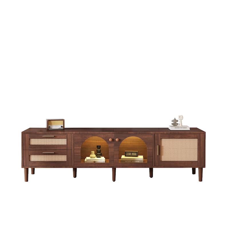 Media Console Table TV Stand with Cabinets and Drawers