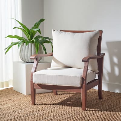 SAFAVIEH Couture Clotilde Outdoor Accent Chair - 33.1" W x 30.7" L x 37" H - 33W x 31D x 37H