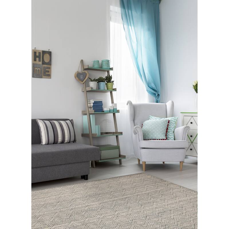 ECARPETGALLERY Hand Loomed Elysian Teal Wool Rug - 7'10 x 10'0