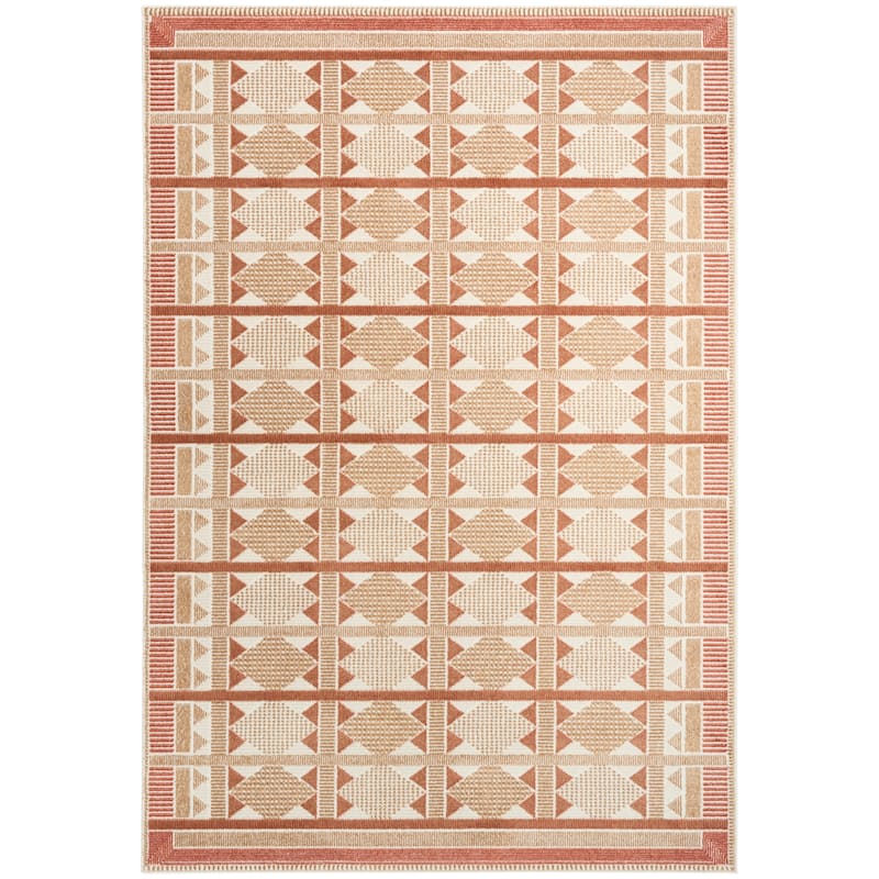 Nourison Nordic Indoor only Geometric Area Rug - 5' x 7' - Rust - Rectangle