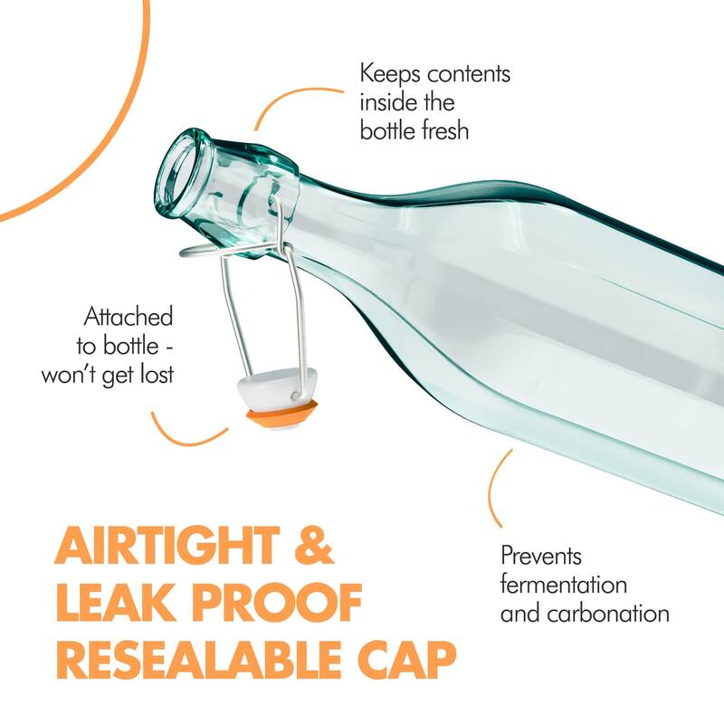 Amici Home Set of 4 Faceted Hermetic Glass Bottles - 25 oz