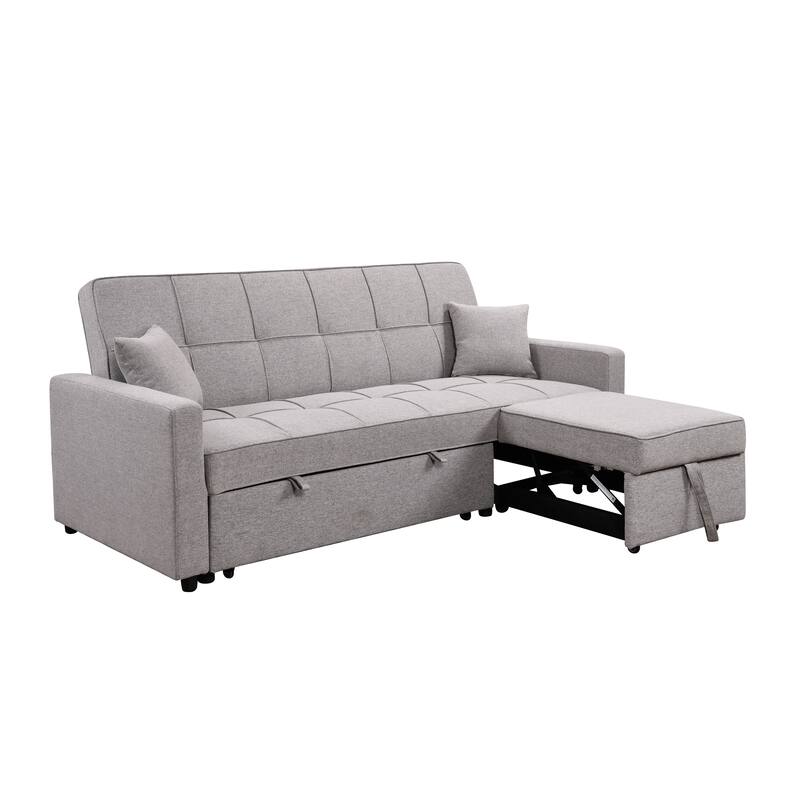 Roomfitters 83" Oversized Upholstered Sofa Bed with Pull-Out Couch Bed & Adjustable Backrest, 3-Seater Convertible Sleeper Sofa