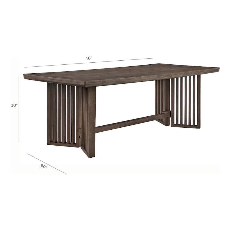Magnussen Home Kavanaugh Weathered Kona Brown Trestle Dining Table - 40''W x 90''D x 30''H