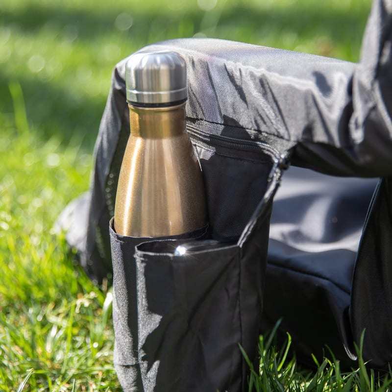 Foldable Reclining Stadium Chair with Backpack Straps and Heated Seat