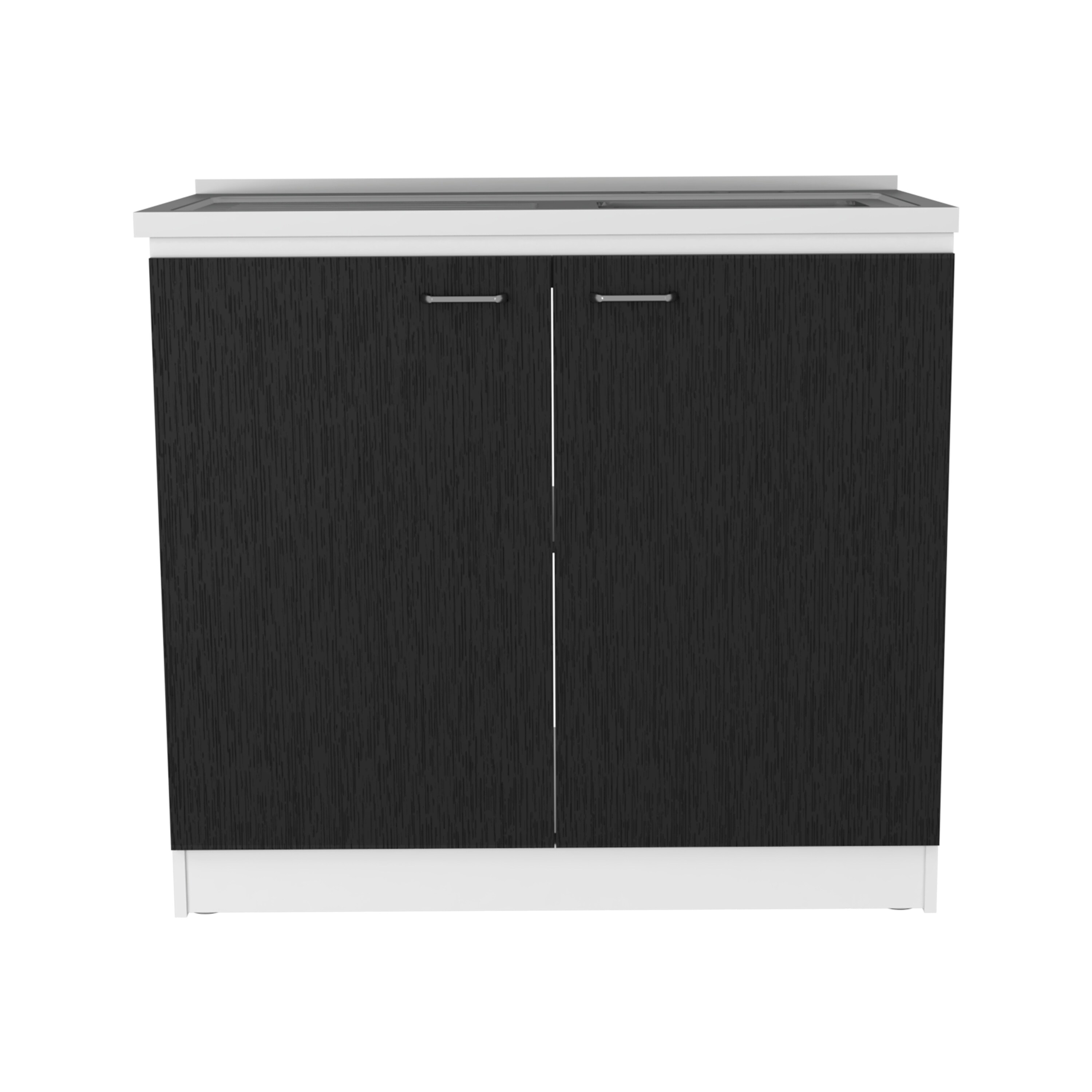 Tuhome Napoles Utility Sink with Cabinet - Espresso