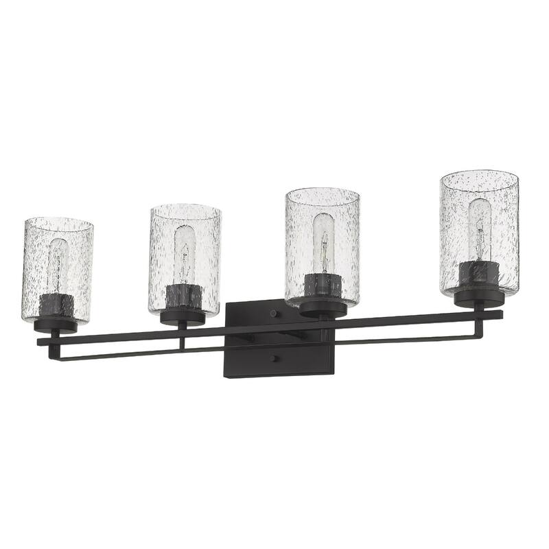 Modern Flush Mount Wall Light Fixture with Clear Bubble Glass Shade and LED Compatible for Bedroom