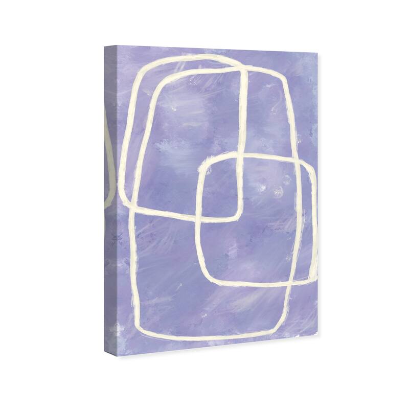 Wynwood Studio Canvas Abstract Intersect Squares Purple and Light Purple Modern & Contemporary Wall Art Canvas Print