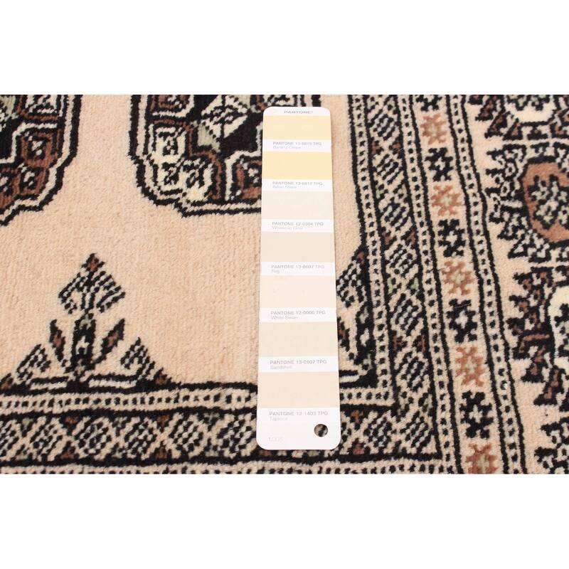 ECARPETGALLERY Hand-knotted Finest Peshawar Bokhara Ivory Wool Rug - 8'3 x 10'9