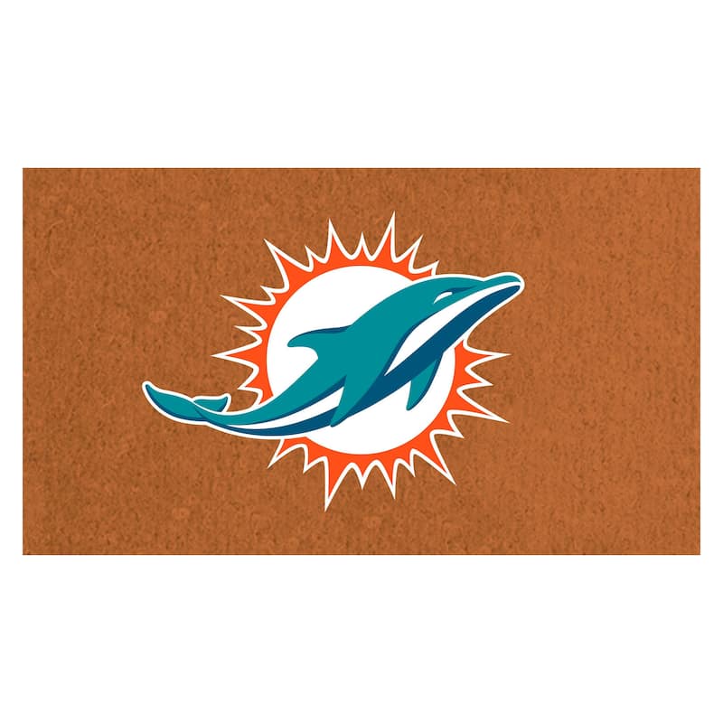 Miami Dolphins Full Color Indoor/Outdoor Coir Mat - 28" x 16"