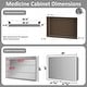 preview thumbnail 15 of 37, Artemis Aluminum Recessed/Surface Mount Bathroom Medicine Cabinet with Mirror and Lights, Dimmable, Anti-Fog, Adjustable Shelf