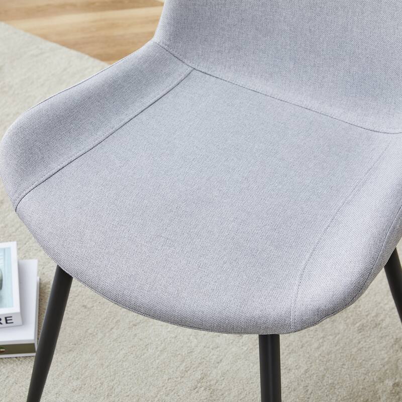 Light Gray Side Chair Coffee Chair Meeting Room Chair Dining Chair Accent Chair Armless Chair with Metal Legs