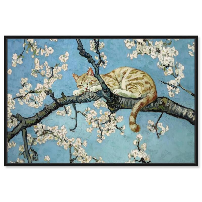 Autumn Blossom Kitten Canvas by Art Remedy - Black - 36" x 24"