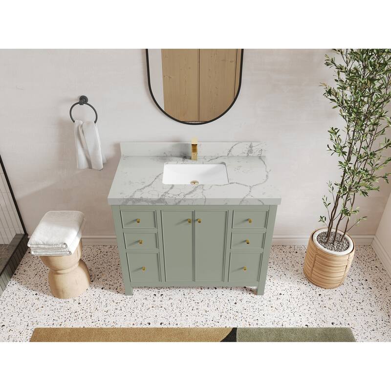 Willow Collections 42 in. W x 22 in. D Chicago Single Sink Bathroom Vanity with Countertop