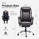 preview thumbnail 45 of 57, EROMMY Heated Massage Executive Office Chair, PU Leather with Retractable Footrest