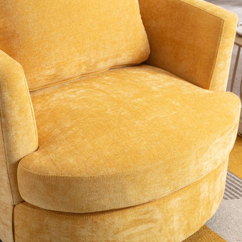 Modern Upholstered Swivel Barrel Chair(Set Of 2)