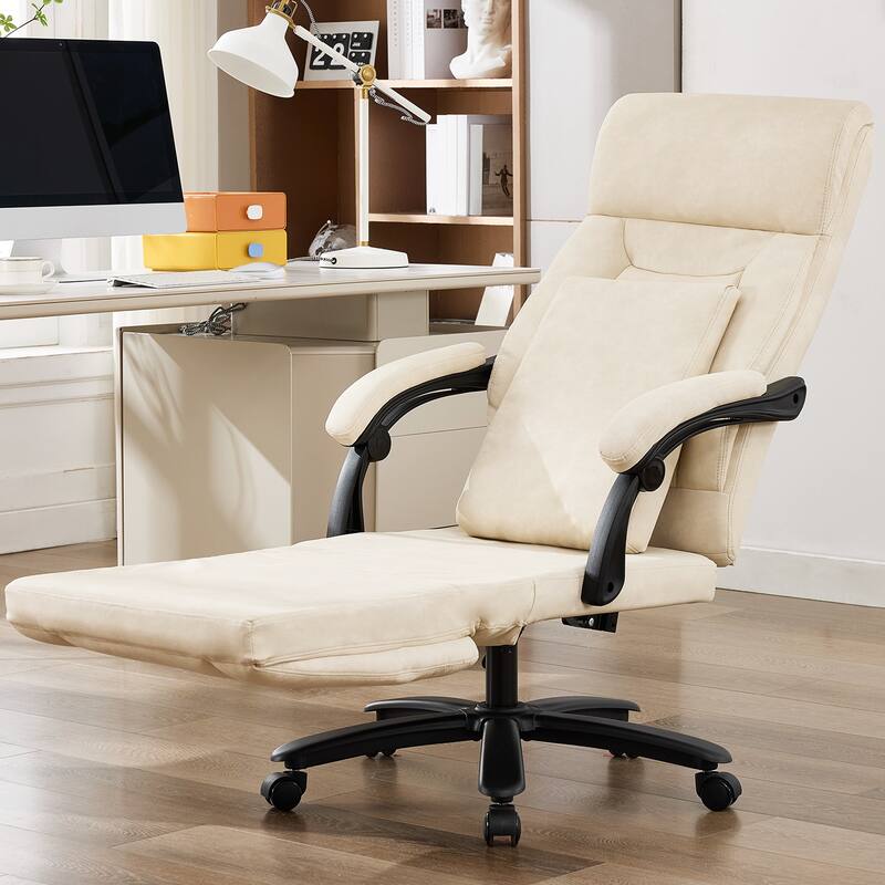 500Lbs Ergonomic Office Chair with Foot Rest, Faux Leather Executive Chair Reclining Chair, Swivel Heavy Duty Task Desk Chairs