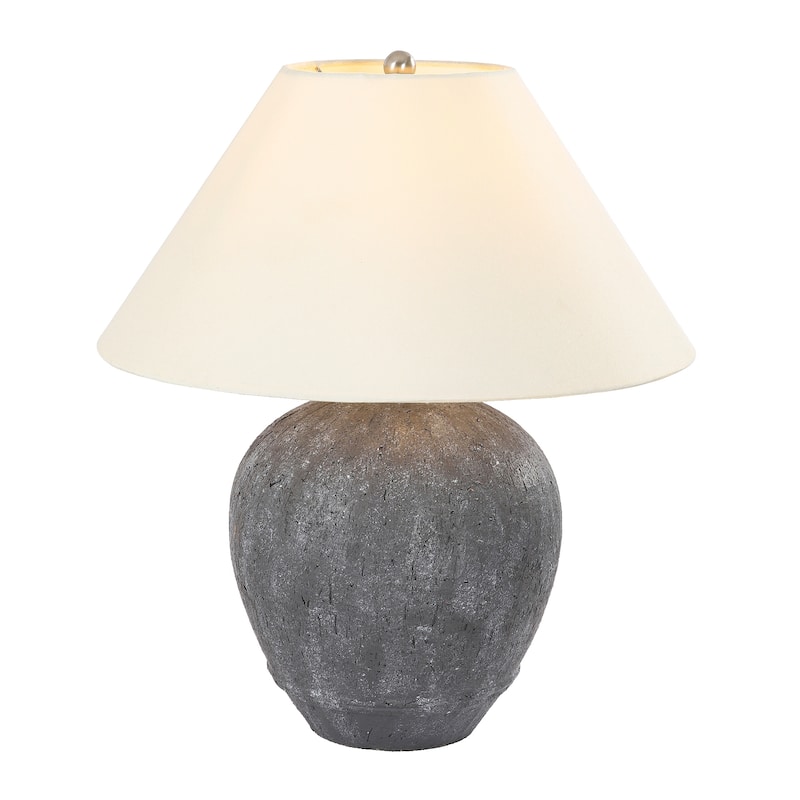 21.6" Modern Ceramic Table Lamp With Linen Shade for Living Room Bedroom