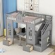 preview thumbnail 34 of 37, Impression & Beautiful Full-Over-Full Bunk Bed with Changeable Table,Elegant Children Bed