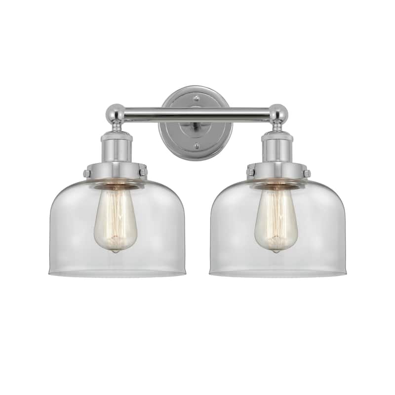 Innovations Lighting 616-2W-10-16-L Bell Vanity Bell 2 Light 16" Wide - Polished Chrome / Clear