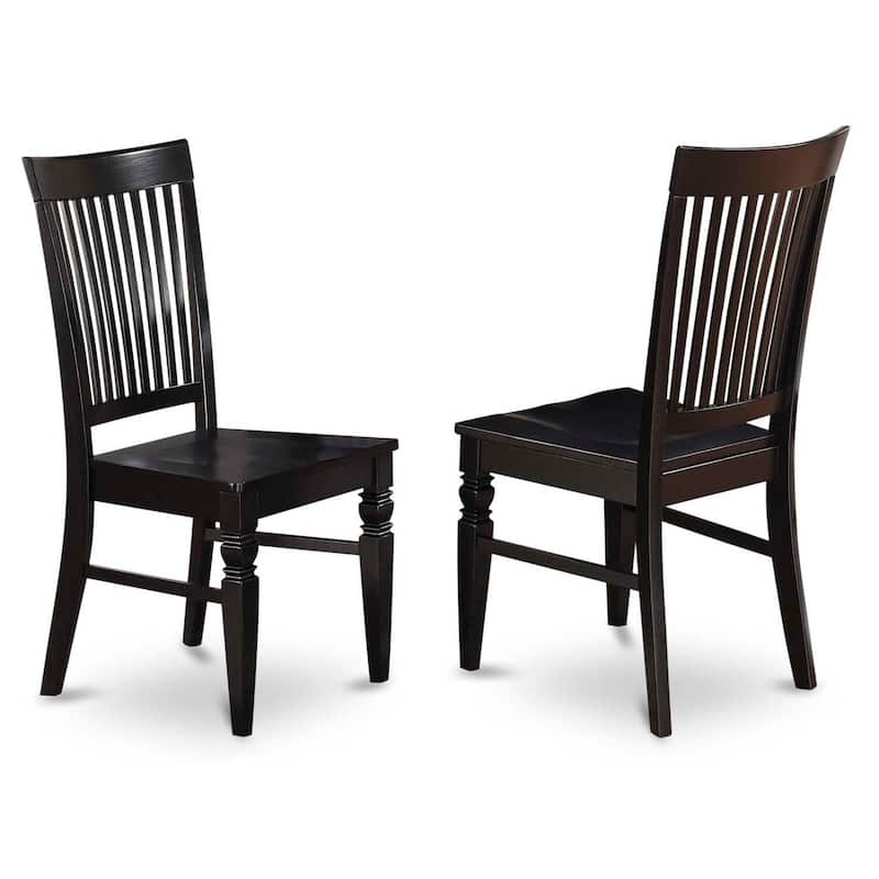 Dinette Set 5 Piece Kitchen Table Round - Wood Chairs, Black Finish, Modern Design