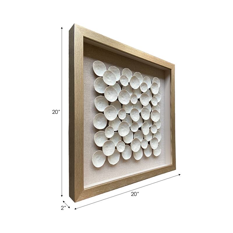 Resin Dimensional Petal Canvas Wall Art (Set of 2) - 20" White