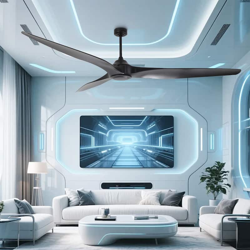 100" Industrial Black Extra Larger Propeller ABS 3-blade Outdoor Ceiling Fan without Light