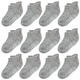 preview thumbnail 1 of 4, CozyWay Non-Slip Ankle Style Socks with Grippers, 12 Pack, Gray, 0-6 Months, Unisex