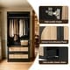 preview thumbnail 7 of 11, Arched Desgin Armoire with 2 Storage Drawers Wardrobe Closet