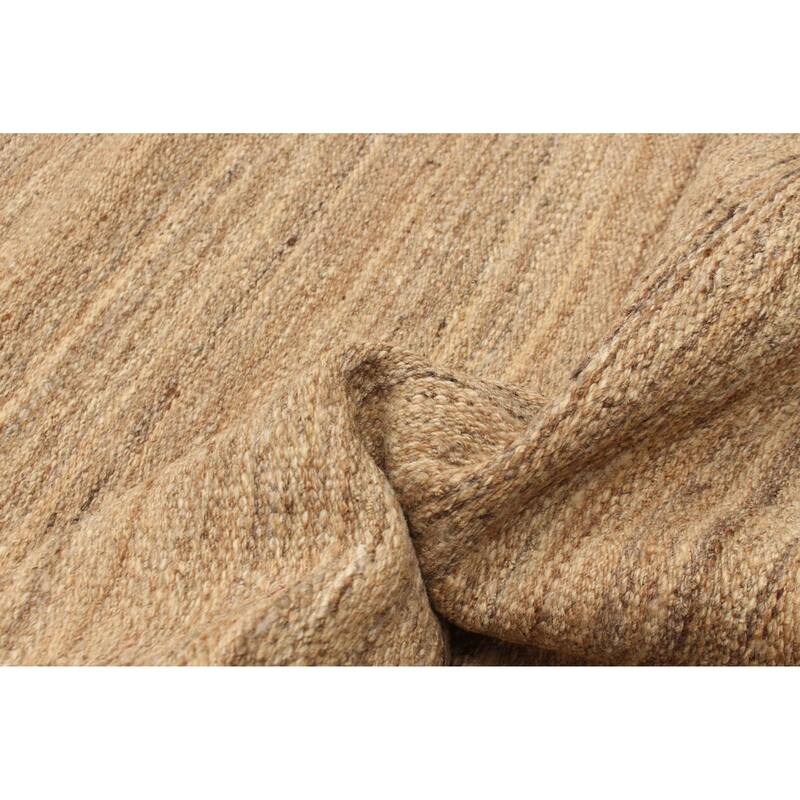 ECARPETGALLERY Flat-Weave Boho Tan Wool Kilim - 4'11 x 8'1