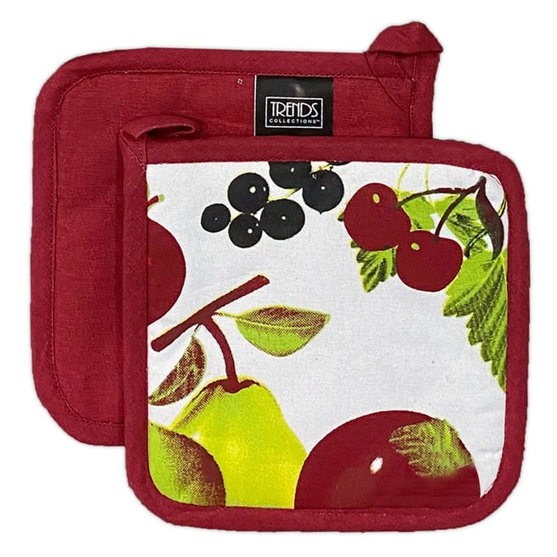 Fruit 100 Cotton 6pc Kitchen Towel, Pot Holder, Oven mitt Set