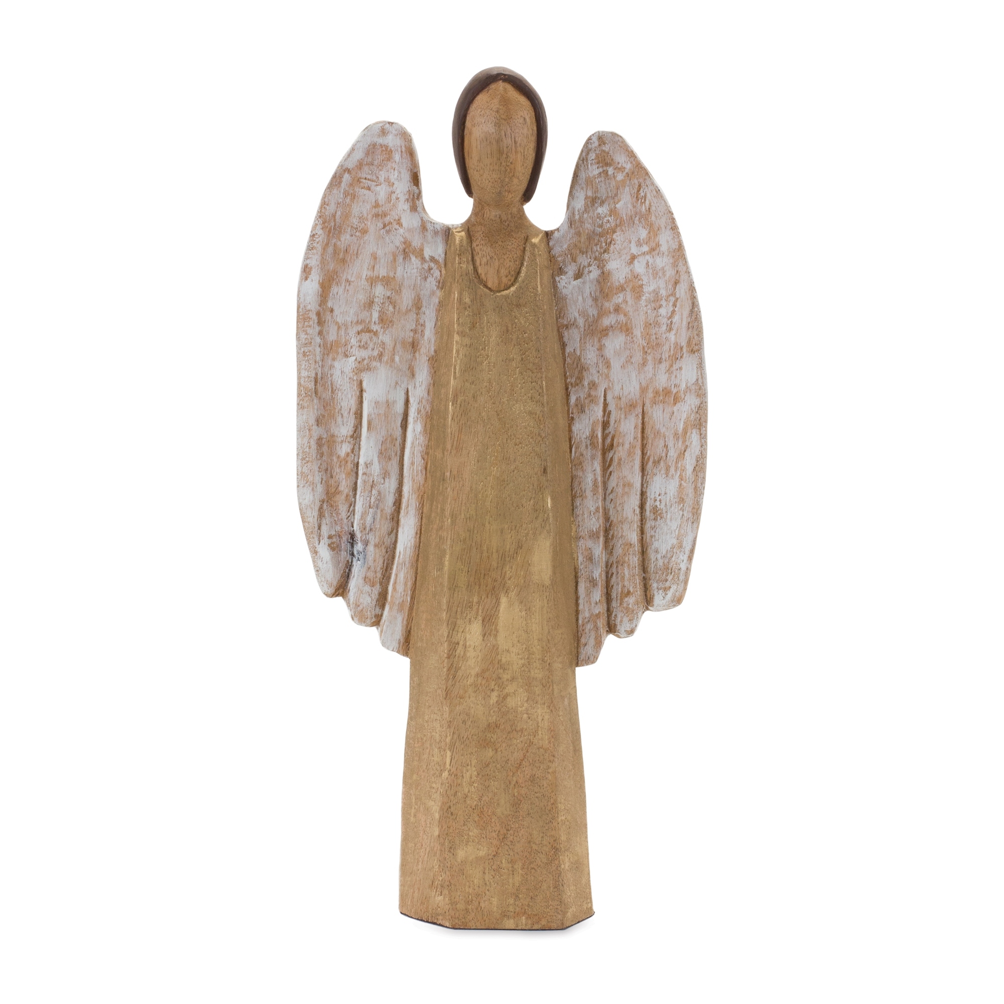 木製エンジェル Mango Wood Angel, Set of 2 - Natural - On Sale - Overstock