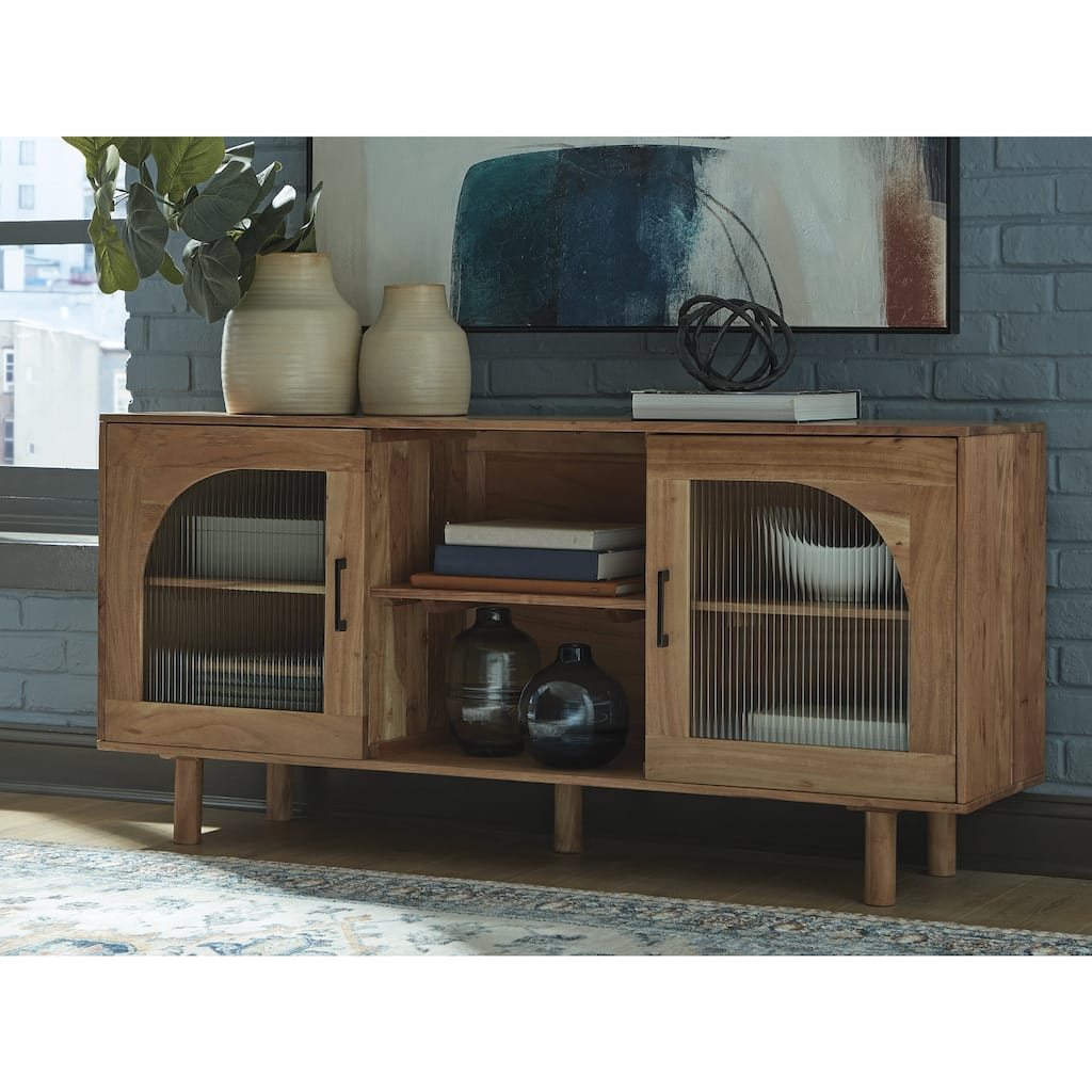 Signature Design by Ashley Adway Brown Accent Cabinet - 64.13" W x 16.13" D x 29.88" H