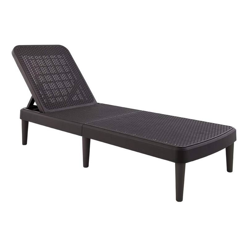 75" Brown Heavy Duty Plastic Outdoor Stacking Chaise Lounge