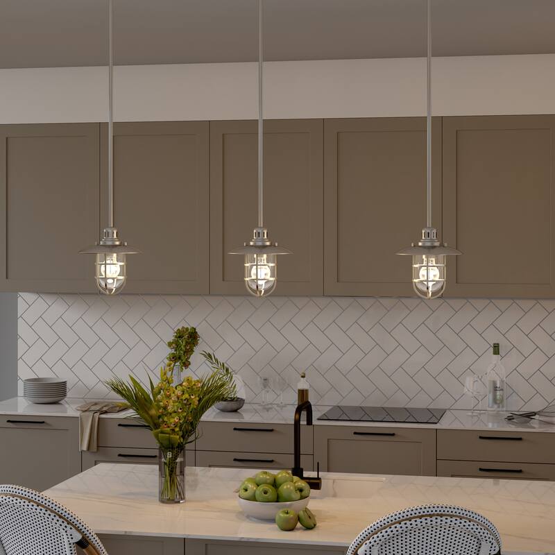 Bay 8.25" Wide Lantern Pendant with Glass/Metal Shade