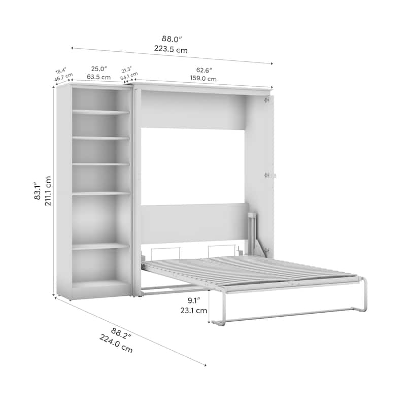 Key West Full Murphy Bed with Closet Organizer (88W) by Bestar