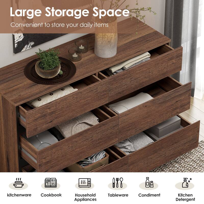 WAMPAT Modern TV Stand for TVs up to 110 inch, Entertainment Center with Drawers , Wood Media TV Console for Living Room